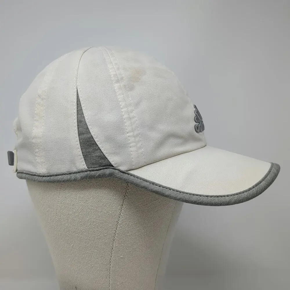 Adidas Baseball Cap White Gray One Size Climalite Strapback Curved Brim Hat